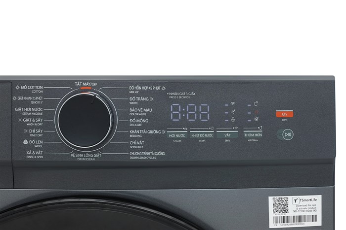 Máy Giặt Sấy Toshiba Inverter Giặt 10.5 Kg - Sấy 7 Kg TWD-T21BU115UWV(MG)